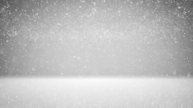 Seamless loop winter snowflakes falling copy space animation background. Conceptual Winter season.	
