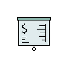 Presentation finance chart outline icon. Element of finance illustration icon. signs, symbols can be used for web, logo, mobile app, UI, UX