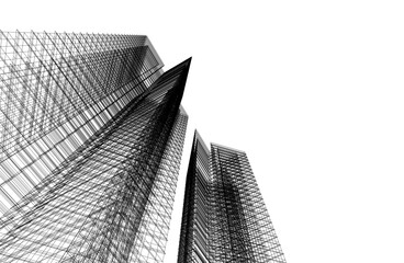 Modern architecture 3d illustration