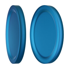 Blue glass coin illustration for web landing, mobile app, metaverse, game or presentation.