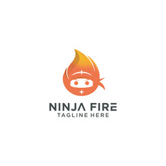 Modern fire ninja creative logo app