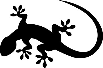 Black silhouette lizard tattoo