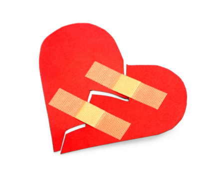 Broken Heart Fixed with Adhesive Bandage