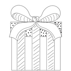 gift doodle sketch ,outline isolated vector