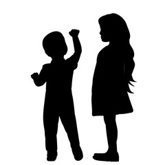 silhouette black kids design isolated vector