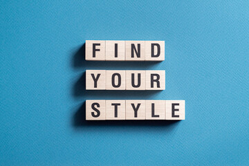 Find your style -word concept on cubes