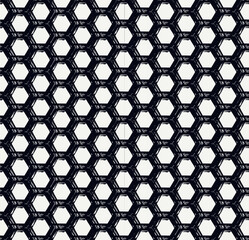 Honeycomb seamless pattern. Repeated hexagon motif texture. Paint brush classic geometric print. Freehand design background. Handdrawn modern geo ornament