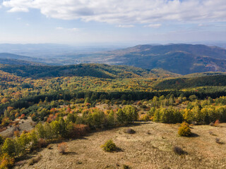 Obraz premium Aerial Autumn view of Vitosha Mountain, Bulgaria