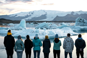 People looking at the iceberg, Iceland © Borys Lysak