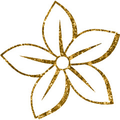 Gold Glitter Flower Motif