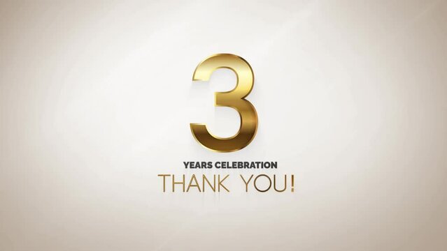 3 Anniversary Greeting Text Animation