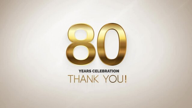 80 Anniversary Greeting Text Animation