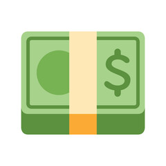 Dollar Banknote vector flat icon. Isolated Cash money sign. Banded stack of U.S. dollar banknotes symbol design. - obrazy, fototapety, plakaty