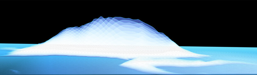 Smooth glowing abstract surface. Glowing signal in space.