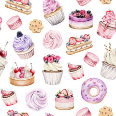 seamless pattern with cakes