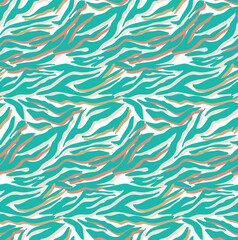 Abstract Multicolored Camouflage Style Zebra Stripes Trendy Fashion Colored Seamless Vector Pattern Perfect for Allover Fabric Print or Wrapping Paper Animal Texture