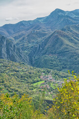 The Oseja de Sajambre village within the Picos de Europa National Park in Spain