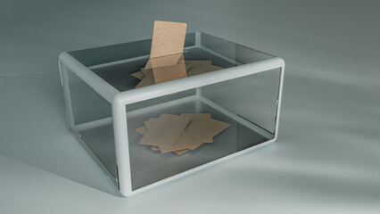 3D Rendering of Ballot Box - Election Voting