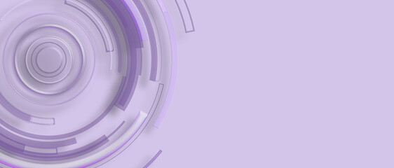 Digital Lavender Color of the Year 2023. Abstract futuristic poster, electronic circuit technology background on lavender pastel. 3D illustration.