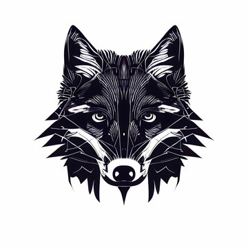 Naklejka Closeup of the head of a black wolf icon