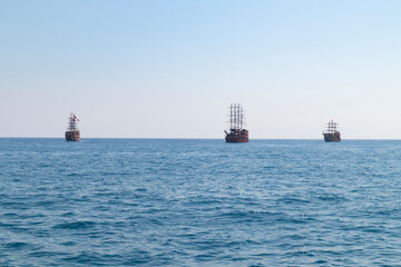 boats in the open sea