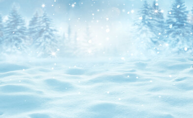 Winter Christmas background with fir trees