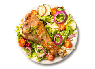Muslo de pavo con ensalada