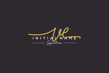 Initial VE signature logo template vector. Hand drawn Calligraphy lettering Vector illustration.