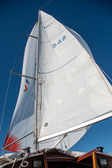 sail boat on the sea all sails set