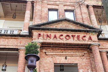 Facade of the Pinacoteca, museum of visual arts. Founded in 1905. the first museum built to be just...