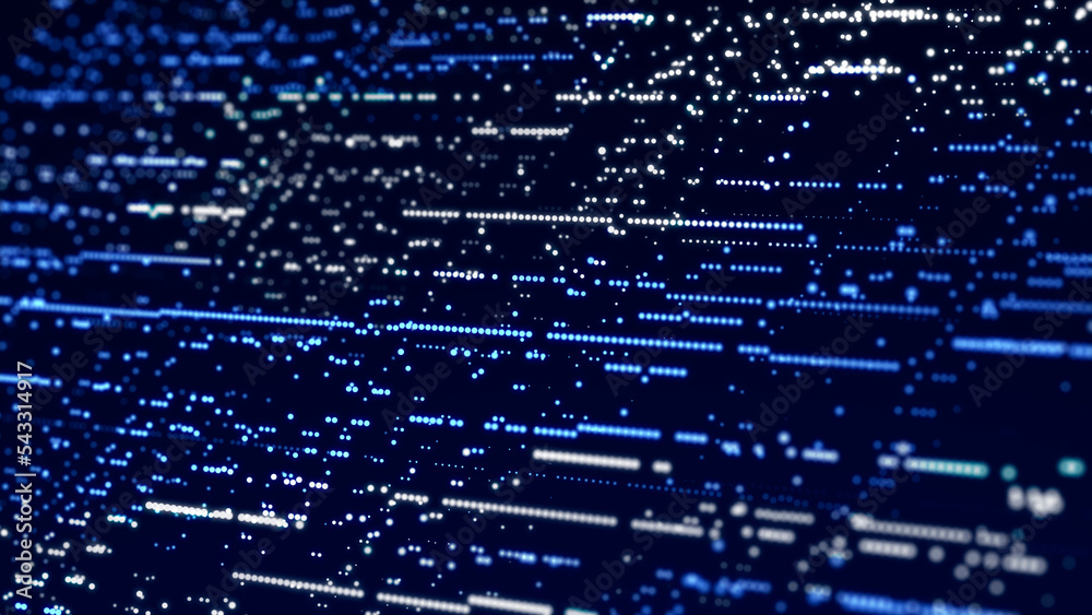 Aufkleber Abstract technology background. Big data digital code. Futuristic dots background. 3d rendering.