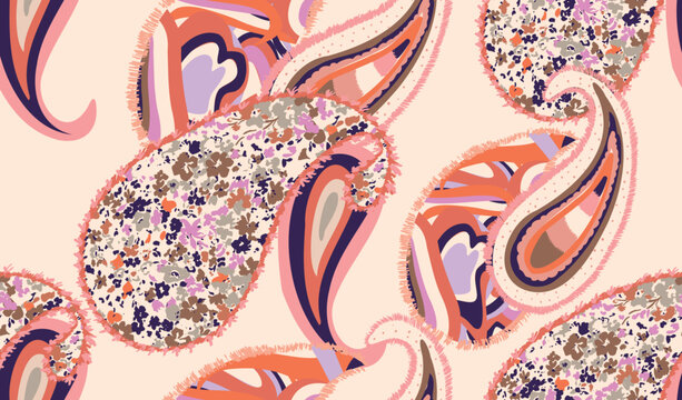 modern abstract paisley pattern for textiles and decoration