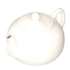 3d rendering illustration of a porcelain teapot