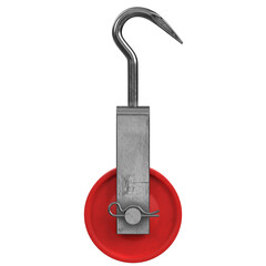 3d rendering illustration of a pulley with a hook