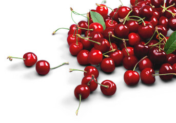 Sweet red ripe fresh cherries