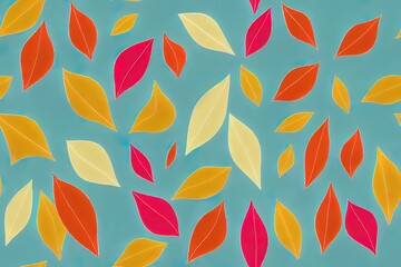 Very peri lilac leaves seamless repeat pattern. Random placed, 2d illustrated outline botany plants all over surface print background.