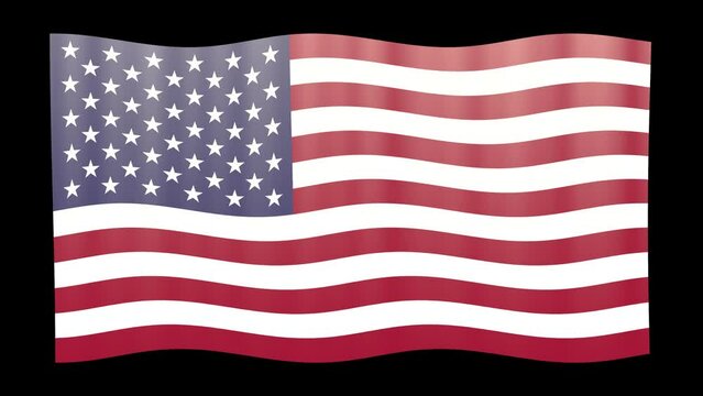 Animation du drapeau des Etats Unis d'Am&eacute;rique flottant au vent