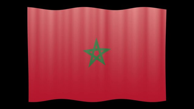 Animation du drapeau du Maroc flottant au vent