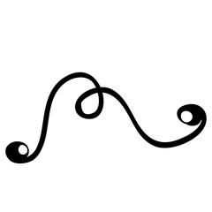 Simple Flourish. Hand Drawn Swirl. Filigree Scroll