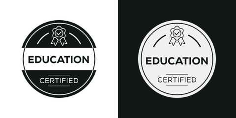 Fototapeta na wymiar Creative (Education) Certified badge, vector illustration.
