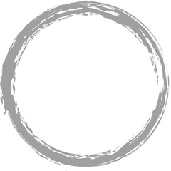 Gray circle brush stroke vector isolated on white background. Grey enso zen circle brush stroke. For stamp, seal, ink and paintbrush design template. Grunge hand drawn circle shape, vector