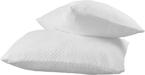 Two White Pillows, Isolated on Transparent Background