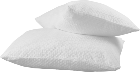 Two White Pillows, Isolated on Transparent Background