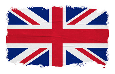 Abstract United Kingdom flag with ink brush stroke effect
