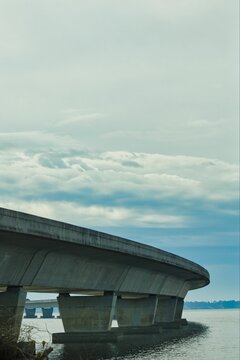 Vertical shot of Garcon Pointe Bridge in Milton