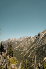 washington pass overlook near the north cascades national park eastern entrance in central northern washington.