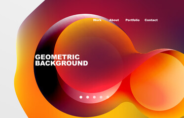 Abstract liquid background for your landing page design. Web page for website or mobile app wallpaper