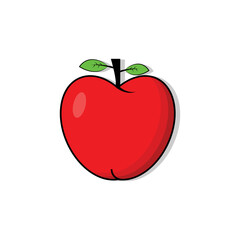 Apple on white background.Apple fruit icon. Organic nutrition healthy food.