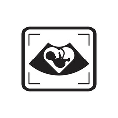 Ultrasound pregnancy icon design. Fertilization, pregnancy, ultrasound procedure and motherhood. isolated on white background. vector illustration