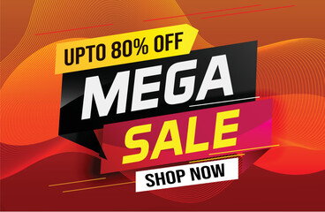 mega sale word concept vector illustration with lines and 3d style, landing page, template, ui, web, mobile app, poster, banner, flyer, background, gift card, coupon, label, wallpaper